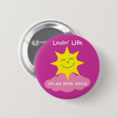 Het leven van mijn roze cloudherstel in stand houd ronde button 5,7 cm (Voorkant /achterkant)