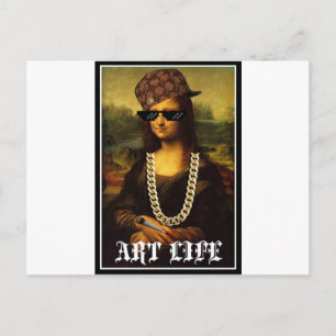Het Leven van Mona Lisa Thug Life Art Briefkaart