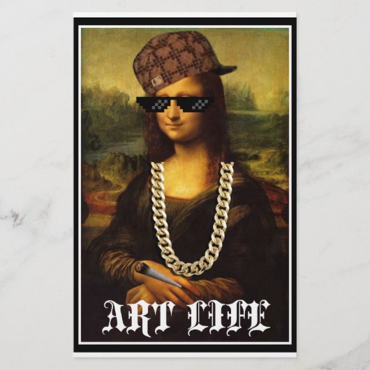 Het Leven van Mona Lisa Thug Life Art Briefpapier (Voorkant)