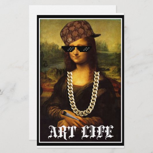 Het Leven van Mona Lisa Thug Life Art Briefpapier (Voorkant / Achterkant)