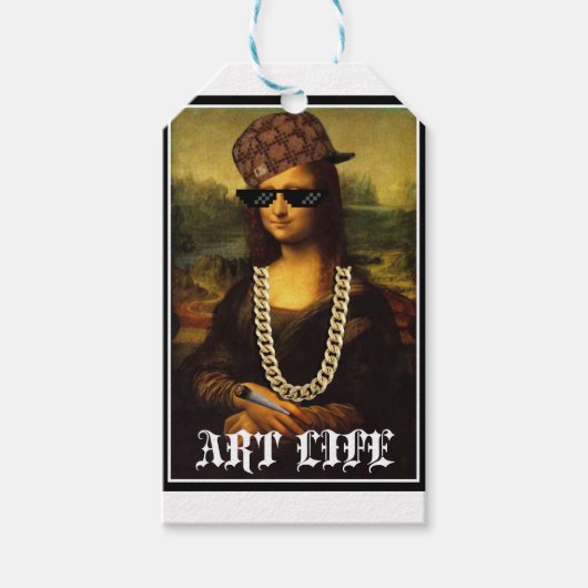 Het Leven van Mona Lisa Thug Life Art Cadeaulabel (Voorkant)