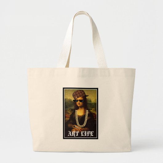 Het Leven van Mona Lisa Thug Life Art Grote Tote Bag (Voorkant)