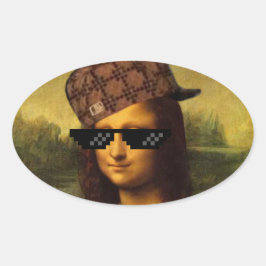 Het Leven van Mona Lisa Thug Life Art Ovale Sticker