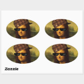 Het Leven van Mona Lisa Thug Life Art Ovale Sticker (Vel)
