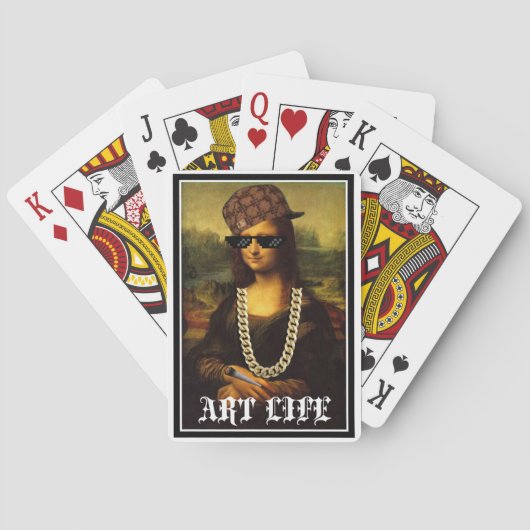 Het Leven van Mona Lisa Thug Life Art Pokerkaarten (Achterkant)