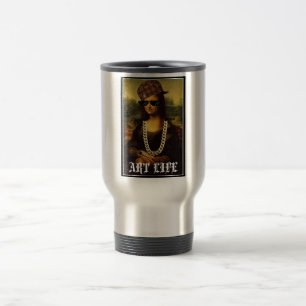Het Leven van Mona Lisa Thug Life Art Reisbeker