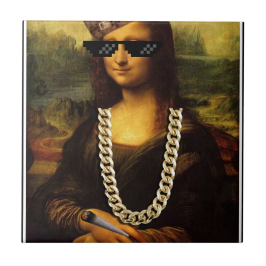 Het Leven van Mona Lisa Thug Life Art Tegeltje (Voorkant)