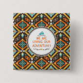 Het leven van ons avontuur vierkante button 5,1 cm (Voorkant)