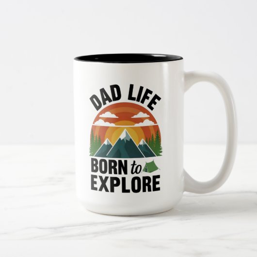 Het leven van papa is geboren om te ontdekken tweekleurige koffiemok (Rechts)