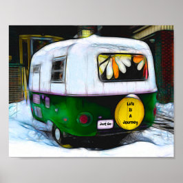 Het leven van Retro Camper Hippie is een reis die  Poster