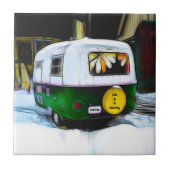 Het leven van Retro Hippie is een reis die gewoon  Tegeltje (Voorkant)