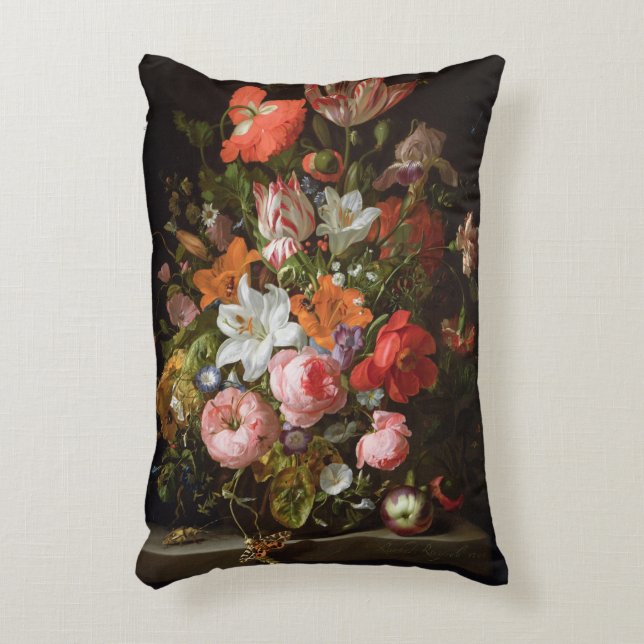 Het leven van rozen lileugens, tulpen decoratief kussen (Voorkant(Verticaal))