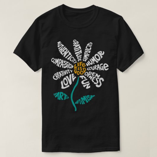 Het leven van vrouwen is goed Daisy Flower VNeck T-shirt (Design voorkant)