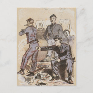 Het leven van zijn koffie in het kamp opknappen briefkaart