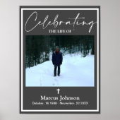 Het leven vieren 18x24 Dark Grey Funeral Post Poster (Voorkant)
