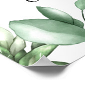 Het leven vieren 24x36 Groene bladeren Funeral Poster (Hoek)
