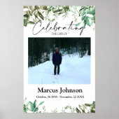 Het leven vieren 24x36 Groene bladeren Funeral Poster (Voorkant)