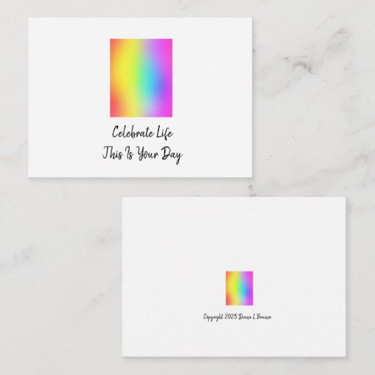 Het leven vieren Dit is jouw dag Notitiekaartje (Voorkant / Achterkant)