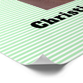 Het leven vieren Foto Green Stripes Begrafenis Poster (Hoek)