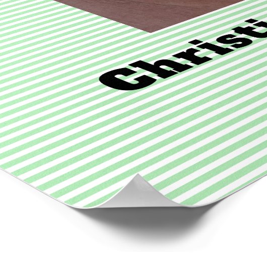 Het leven vieren Foto Green Stripes Begrafenis Poster (Hoek)