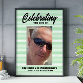Het leven vieren Foto Green Stripes Begrafenis Poster