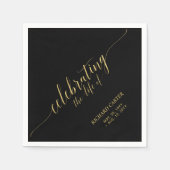 Het leven vieren | Memorial Elegant Gold Script Servet (Voorkant)
