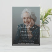 Het leven vieren | Moderne begrafenisfoto Kaart (Staand voorkant)