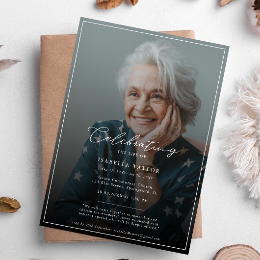 Het leven vieren | Moderne begrafenisfoto Kaart