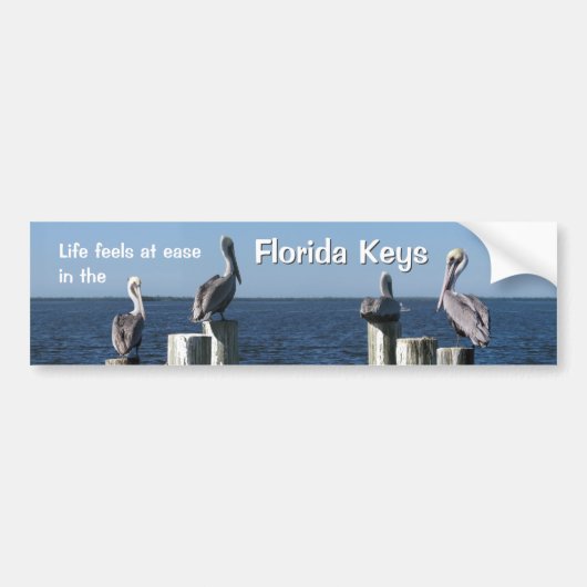Het leven voelt in het gemak in Florida Keys Bumpersticker (Voorkant)