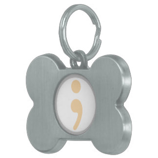 Het leven waard het leven Semi Colon Dog Label Huisdieren Naamplaatje