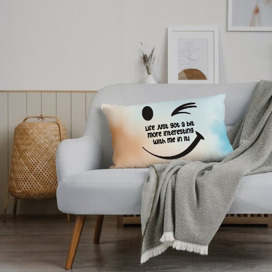 Het leven werd gewoon interessanter grappig citaat kussen