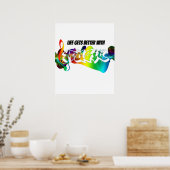 Het leven wordt beter met muziek poster (Keuken)