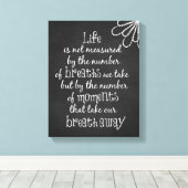 Het leven wordt niet gemeten aan de hand van de bo canvas afdruk (Insitu (Houten vloer))