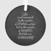 Het leven wordt niet gemeten aan de hand van de bo ornament (achterkant)