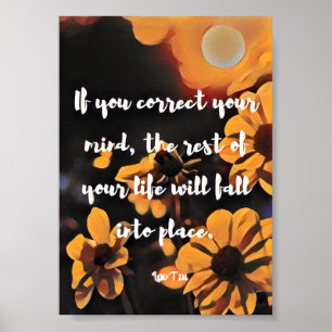 Het leven zal in plaats citaat Herfsten Poster