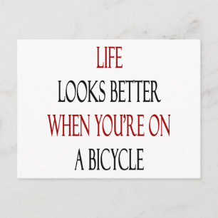 Het leven ziet er beter uit als je op een fiets be briefkaart
