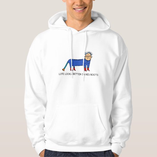 Het leven ziet er beter uit in rode laarzen - gril hoodie (Voorkant)
