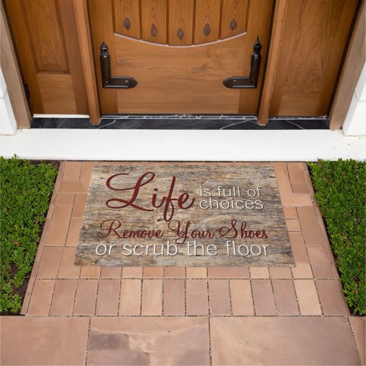 Het leven zit vol met keuzes Motivatie citaat Deurmat (Buiten)
