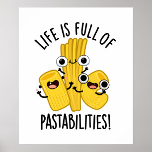 Het leven zit vol met pasta grappige pasta woordgr poster