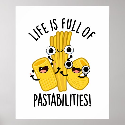 Het leven zit vol met pasta grappige pasta woordgr poster (Voorkant)