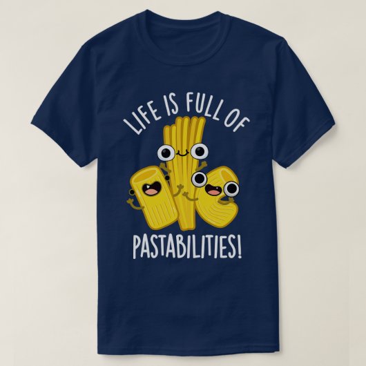 Het leven zit vol met pasta grappige pasta woordgr t-shirt (Design voorkant)