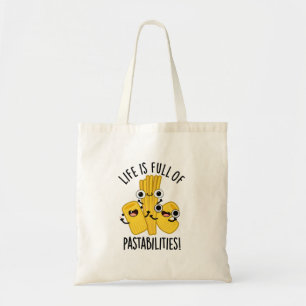 Het leven zit vol met pasta grappige pasta woordgr tote bag