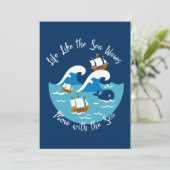 Het leven zoals de golven van het Zee, beweeg met  Feestdagenkaart (Staand voorkant)