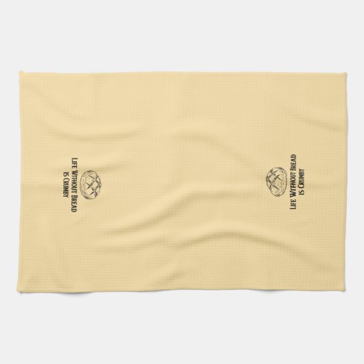 Het leven zonder brood is kruimelig theedoek (Horizontaal)