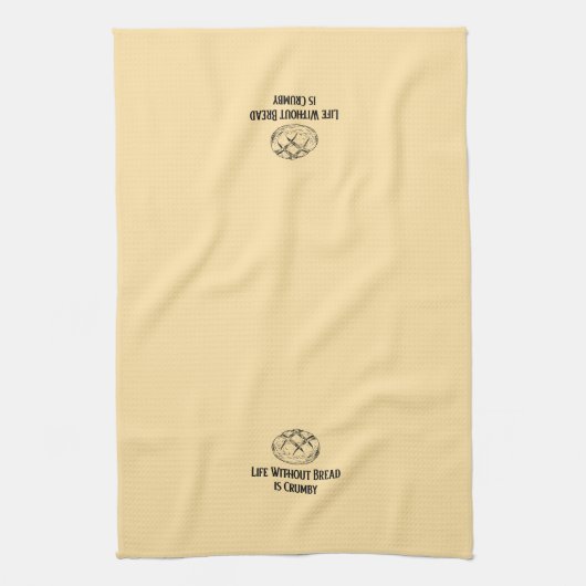 Het leven zonder brood is kruimelig theedoek (Verticaal)