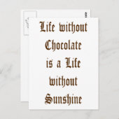 Het leven zonder chocolade is een dag zonder zon briefkaart (Voorkant / Achterkant)