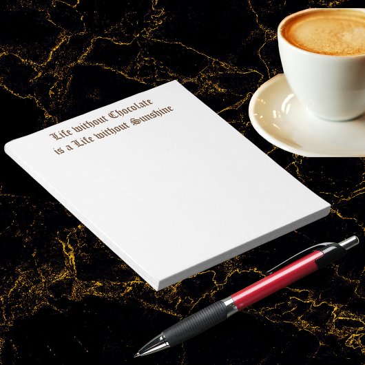 Het leven zonder chocolade is een leven zonder zon notitieblok