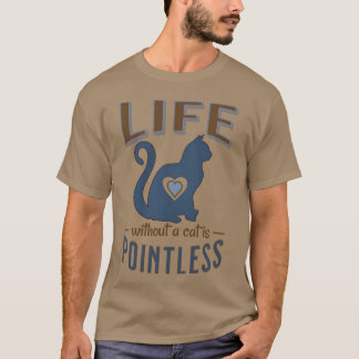 Het leven zonder een kat is zinloos Cat Sleep navy T-shirt