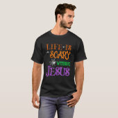 Het leven zonder Jezus is een eng Herfst Christeli T-shirt (Voorkant volledig)