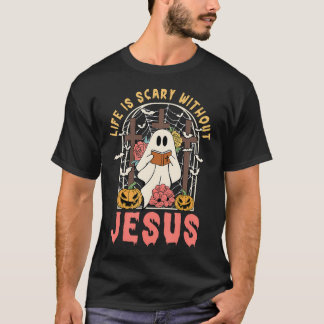 Het leven zonder Jezus is een eng Herfst Christeli T-shirt